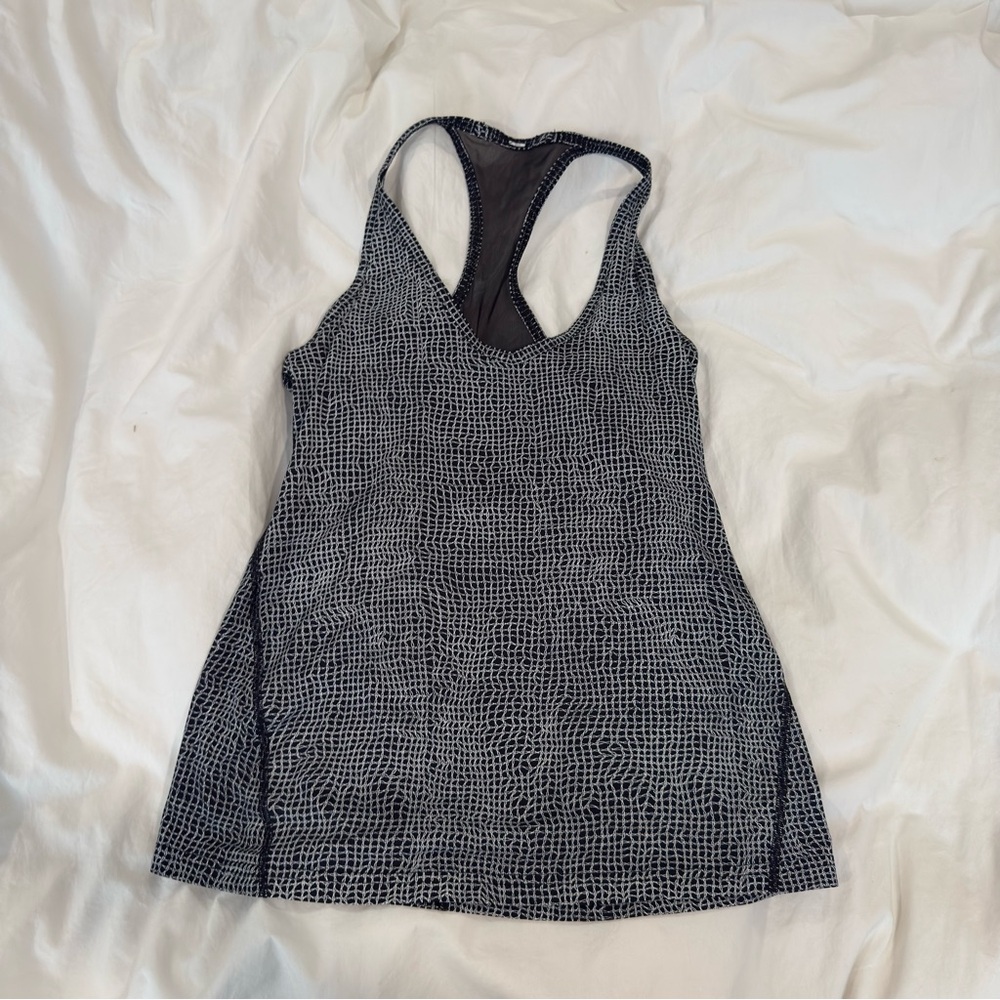 LuluLemon | Black and White Patterned Running Tank Top